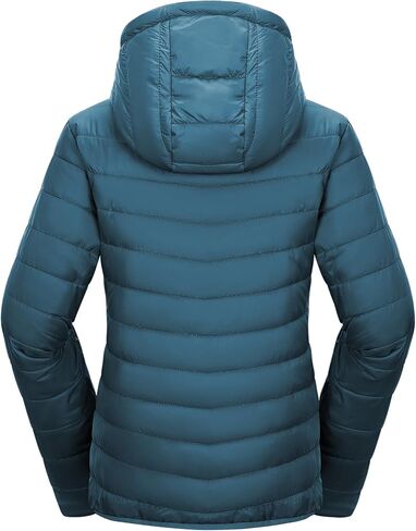 33,000ft Women's Hooded Packable Puffer Jacket Lightweight Warm Puffy Quilted Winter Coat in Kuwait