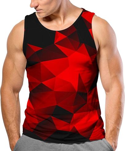قمصان Sanatty للرجال Rave Tank Tops، جرافيك صيفي مضحك بدون أكمام، وطني، قمصان صيفية للشاطئ للرجال S - 3XL in Kuwait