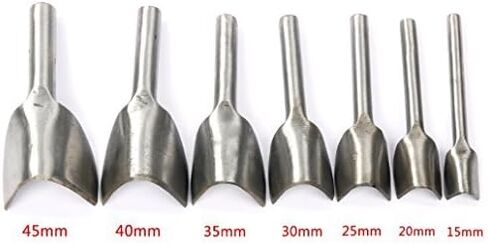 Yaetek 7 مقاسات من الجلد DIY على شكل حرف V أدوات قطع الجلود الحرفية لمحفظة حزام الحزام (15 مم، 20 مم، 25 مم، 30 مم، 35 مم، 40 مم، 45 مم) in Kuwait