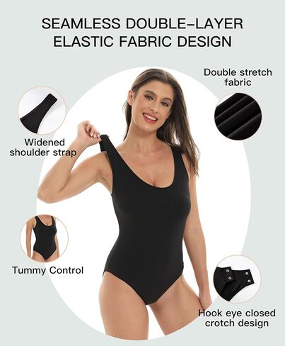 Shapewear Bodysuits for Women,Tummy Control,Waist Trainer,Round Neck,Shaping Compression Body Shaper S-XL in Saudi Arabia