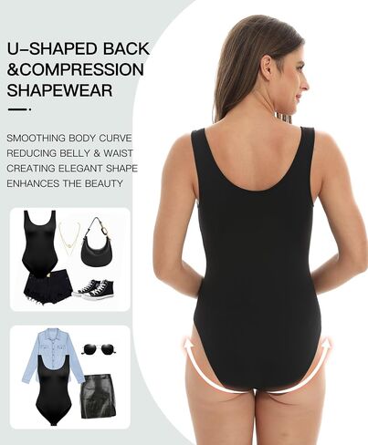 Shapewear Bodysuits for Women,Tummy Control,Waist Trainer,Round Neck,Shaping Compression Body Shaper S-XL in Saudi Arabia