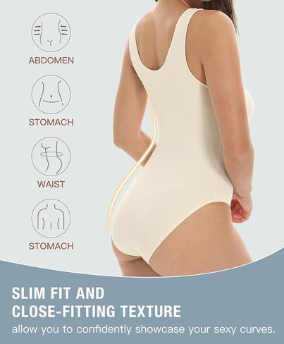 Shapewear Bodysuits for Women,Tummy Control,Waist Trainer,Round Neck,Shaping Compression Body Shaper S-XL in Saudi Arabia