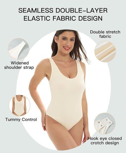 Shapewear Bodysuits for Women,Tummy Control,Waist Trainer,Round Neck,Shaping Compression Body Shaper S-XL in Saudi Arabia