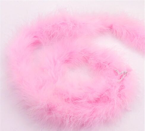 2 Yards Marabou Feather Boa for DIY Craft Sewing Clothing Trim Wedding Party Home Halloween Christmas Costume Decoration (Pink) in Saudi Arabia