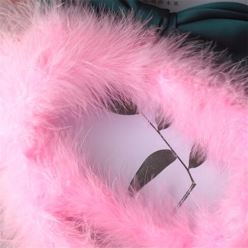 2 Yards Marabou Feather Boa for DIY Craft Sewing Clothing Trim Wedding Party Home Halloween Christmas Costume Decoration (Pink) in Saudi Arabia