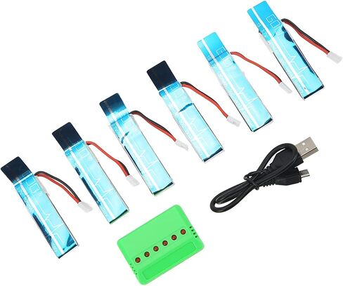 SUNGOOYUE RC Helicopter Lithium Battery with Charger, 3.7V 520mAh 30C Battery Helicopter Spare Parts for Wltoys XK K110S Remote Control Helicopter in Saudi Arabia