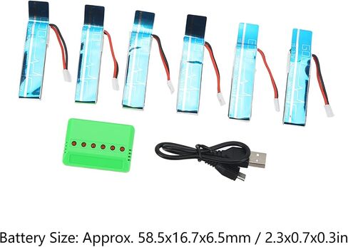 SUNGOOYUE RC Helicopter Lithium Battery with Charger, 3.7V 520mAh 30C Battery Helicopter Spare Parts for Wltoys XK K110S Remote Control Helicopter in Saudi Arabia