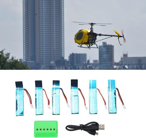 SUNGOOYUE RC Helicopter Lithium Battery with Charger, 3.7V 520mAh 30C Battery Helicopter Spare Parts for Wltoys XK K110S Remote Control Helicopter in Saudi Arabia