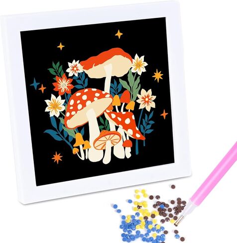 Anseal Cute Diamond Art Kits,DIY Painting Art for Kids with Wooden Frame Art and Crafts Ages 6-8-10-12, Diamond Arts and Cafts Sets for Kids and Adult Beginners Home Wall Decoration (Flower) in Kuwait