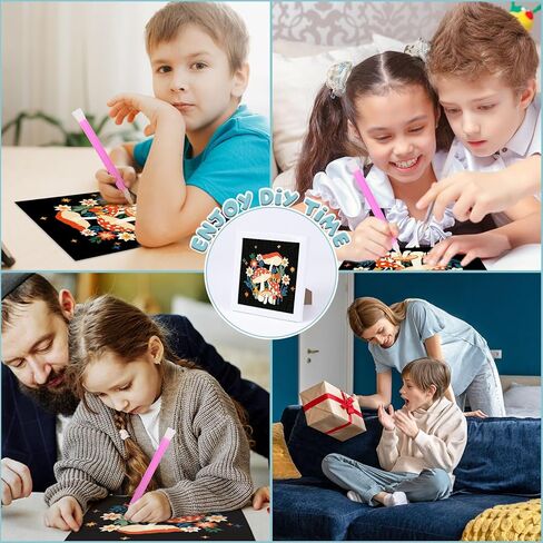 Anseal Cute Diamond Art Kits,DIY Painting Art for Kids with Wooden Frame Art and Crafts Ages 6-8-10-12, Diamond Arts and Cafts Sets for Kids and Adult Beginners Home Wall Decoration (Flower) in Kuwait