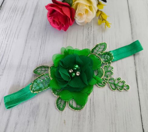 Wedding Garters for Bride/Single Garter for Bride/Halloween Garters for Bride/Pearl Garters for Bride W011 (Green) in Saudi Arabia