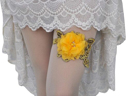 Wedding Garters for Bride/Single Garter for Bride/Halloween Garters for Bride/Pearl Garters for Bride W011 (Green) in Kuwait