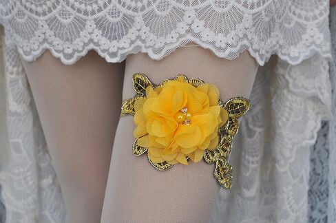 Wedding Garters for Bride/Single Garter for Bride/Halloween Garters for Bride/Pearl Garters for Bride W011 (Green) in Kuwait