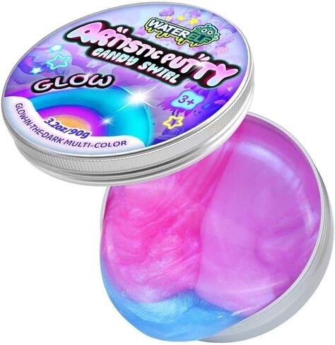 Polyester Sensory Putty Multi-Color, Non-Toxic Stress Relief Putty, Non-Sticky Creative Halloween Fidget Toy for Kids Boys Girls Adults - 3.11 Inch 3.2 Oz - Rose Red/Blue/Purple in Saudi Arabia