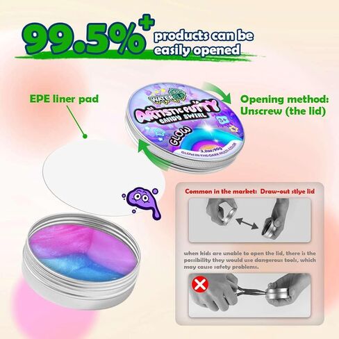 Polyester Sensory Putty Multi-Color, Non-Toxic Stress Relief Putty, Non-Sticky Creative Halloween Fidget Toy for Kids Boys Girls Adults - 3.11 Inch 3.2 Oz - Rose Red/Blue/Purple in Saudi Arabia