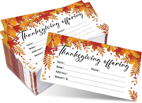 Qilery 300 Pcs Thanksgiving Church Offering Envelopes Church Supplies 6 x 3.15 Inches Tithes and Offering Envelopes for Church Autumn Leaves Business Mailing Envelopes for Church Donations Occasions in Saudi Arabia