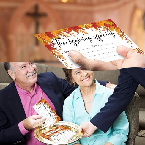 Qilery 300 Pcs Thanksgiving Church Offering Envelopes Church Supplies 6 x 3.15 Inches Tithes and Offering Envelopes for Church Autumn Leaves Business Mailing Envelopes for Church Donations Occasions in Saudi Arabia