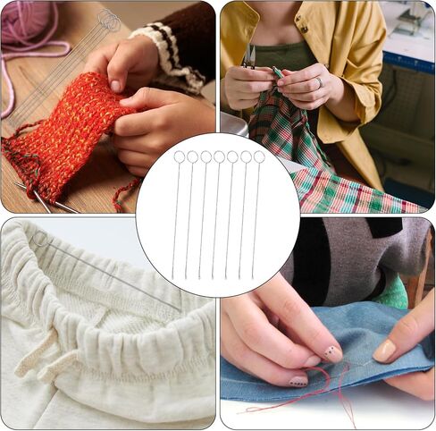 7Pcs 10.4" Loop Turner, Loop Turner Silicone Bead Threader Tool, Stainless Steel Drawstring Threader for Sewing Fabric Threading, DIY Knitting Accessories Sewing Loop Turner Tools in Saudi Arabia