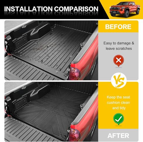 Truck Bed Mat for 2024 2025 Toyota Tacoma 5FT Short Bed Liner All Weather Protection TPE Bed Cargo Mat for 2024-2025 Tacoma Pickup Accessories in Kuwait