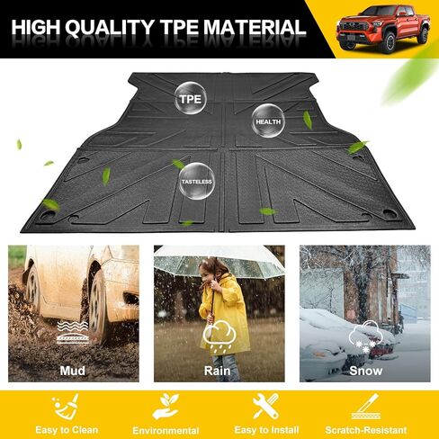 Truck Bed Mat for 2024 2025 Toyota Tacoma 5FT Short Bed Liner All Weather Protection TPE Bed Cargo Mat for 2024-2025 Tacoma Pickup Accessories in Kuwait