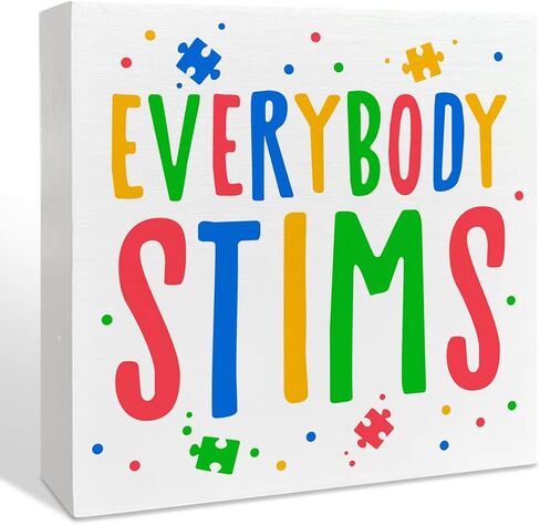 NKBINLILI Autism Awareness Teacher Thank You Sign, Wooden Box Decor 5x5 inches in Saudi Arabia