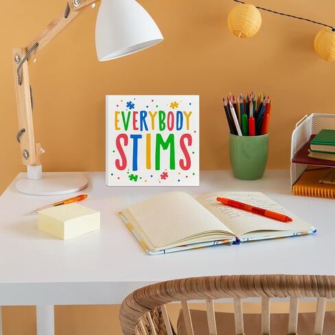 NKBINLILI Autism Awareness Teacher Thank You Sign, Wooden Box Decor 5x5 inches in Saudi Arabia