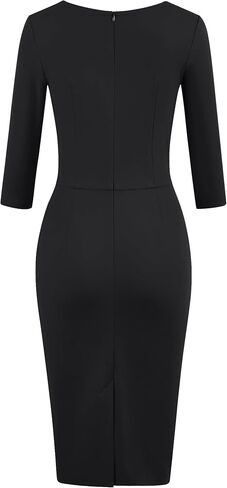 فستان نسائي من MUXXN Vintage950s برقبة سكوب متوسط ​​الطول 3/4 كم قلم رصاص Bodycon ملابس عمل للعمل كاجوال in Kuwait