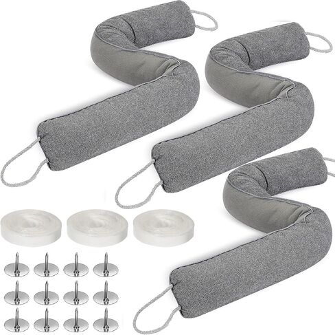 Qunclay 3 Pcs Weighted Under Door Draft Stopper 36 x 4 Inches Door Sound Blocker Sound Proof Draft Guard for Bottom of Doors Wind Noise Air Reducer(Gray) in Saudi Arabia