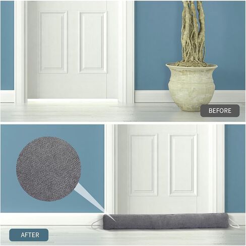 Qunclay 3 Pcs Weighted Under Door Draft Stopper 36 x 4 Inches Door Sound Blocker Sound Proof Draft Guard for Bottom of Doors Wind Noise Air Reducer(Gray) in Saudi Arabia