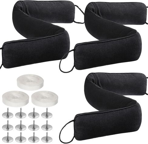 Qunclay 3 Pcs Weighted Under Door Draft Stopper 36 x 4 Inches Door Sound Blocker Sound Proof Draft Guard for Bottom of Doors Wind Noise Air Reducer(Gray) in Saudi Arabia