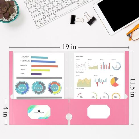 25 Packs File Folder Letter Size,2 Pocket File Folders,3 Hole Punched,Pink Pocket Folders with Holes for School,Office,and Home Use,Fit 3-Ring Binders in Saudi Arabia