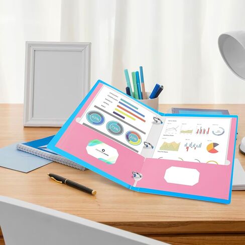 25 Packs File Folder Letter Size,2 Pocket File Folders,3 Hole Punched,Pink Pocket Folders with Holes for School,Office,and Home Use,Fit 3-Ring Binders in Saudi Arabia
