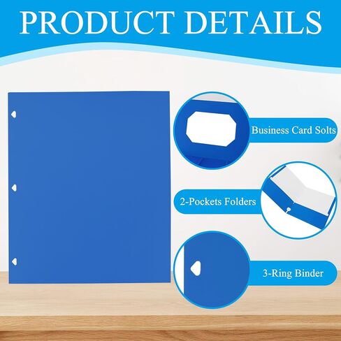 25 Packs File Folder Letter Size,2 Pocket File Folders,3 Hole Punched,Pink Pocket Folders with Holes for School,Office,and Home Use,Fit 3-Ring Binders in Saudi Arabia