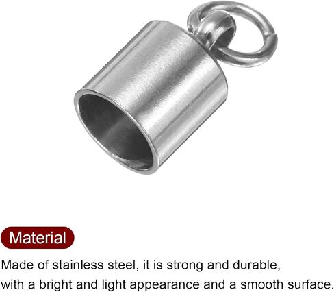 HARFINGTON 6pcs Cord End Cap 1.5mm ID Lobster Claw Clasp End Caps Stainless Steel for DIY Bracelets Necklaces, Silver Tone in Saudi Arabia