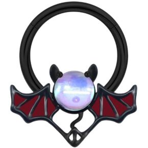 ZMANYIJEW Black Nose Rings Stainless Steel Halloween Nose Ring Bat Wings L Shaped Nose Rings Nose Perforated Jewelry