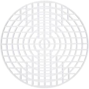 MECCANIXITY 15pcs 4" Plastic Mesh Canvas Sheet 4 Count Round Needlepoint Blank Canvas for Embroidery Knit Crochet Acrylic Yarn Crafting, White