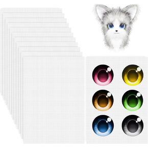 JarThenaAMCS 2Pcs Fursuit Eye Plastic Mesh 11.8 x 15.7 in Printable White Mesh Canvas Sheet Waterproof Needlepoint Canvas Mesh for Cosplay DIY Craft Prop Sculpture