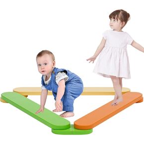 BlueWood Balance Beam for Kids 3-5, Toddler Sensory Wooden Balance Montessori Toys and Stepping Stones, Build Coordination Gymnastics Obstacle Motor Skill for Kid in Kuwait