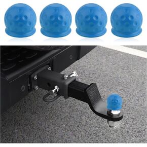 4PCS Car Hitch Ball Cover(Unique Lunar Shape),Rubber 2in Car Trailer Ball Cover for Avoiding Rust,Universal Car Accessories Car Ball Hitch Cover Fits Cars,SUVs,Trucks (Red)