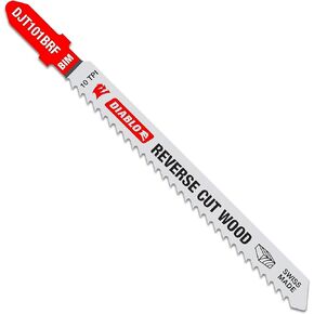 Diablo by Freud DJT101BRF5 4 in. 10 TPI Bi-Metal T-Shank Jig Saw Blades for Reverse Cuts in Wood (5-Pack)