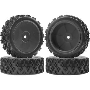 ShareGoo 72mm RC 1/10 On Road Rubber Tires & Wheel Rims 12mm Hex Compatible with Tamiya TT01 Kyosho Fazer Mk2 Traxxas 4Tec 2.0 HSP HPI 1/10 RC On Road Racing & Touring Car (White)
