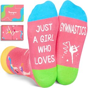 HAPPYPOP Gymnastics Gifts For Girls - Gymnastics Coach Gifts, Gifts For Gymnasts, Gymnastics Socks For Girls Gymnast Socks Little Girl Socks