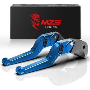 MZS Blue Motorcycle Brake Clutch Levers Wheel Roller Adjustable Short CNC ME-1068 Compatible with YZF R6 2005-2016 | YZF R1 2004-2008