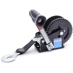 2000LB EDC Coated Black Dual Drive Winch with 25-Foot Strap