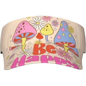 Cartoon Mushroom Print Sun Visor Hats,Women Men Sun Caps