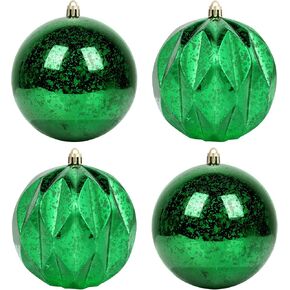 Extra Large Hanging Shatterproof Tree Ball Clear Christmas Ball Ornaments Decorative Mercury Ball with Tree Ornaments Hooks for Xmas Holiday Wedding Decoration (Silver,6inch/2Pcs