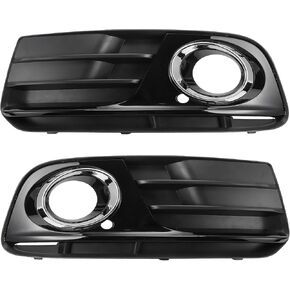 Fog Light Grill No.8R0807681M/8R0807682J 21.26"x7.09" Front Lower Bumper Fog Light Cover Inserts for Audi Q5 2013-2017 ABS Black Silver Tone
