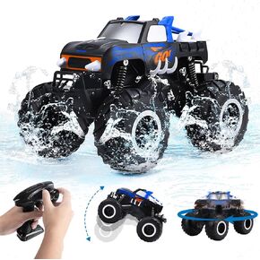 PIKARO Remote Control Car 1:16 All Terrain Off-Road RC Car 2.4Ghz 4WD Waterproof Remote Control Monster Truck 360° Rotating Amphibious RC Truck Kids Pool Toys Gifts for Boys Girls Ages 4-8-12