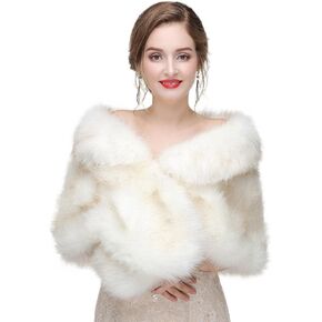 Women's Faux Fur Shawl Wraps for Wedding/Bridal/Evening Party