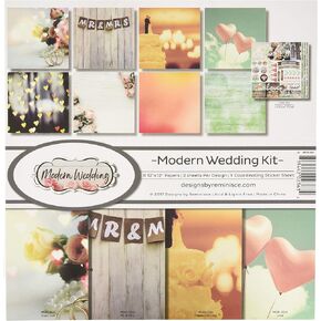 Reminisce Modern Wedding Scrapbook Collection Kit, Multicolor